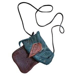 Tread Light Purse Leaf Forest Leather Hip Bag Tooled Handmade Oregon Fairy 8"x6"